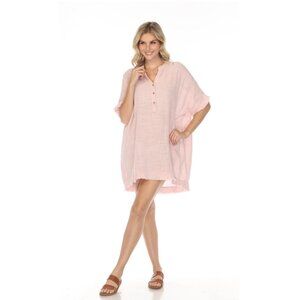 Pink Fringe detailed tunic / dress